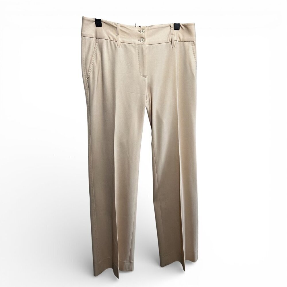 Dolce & Gabbana Women's Beige Virgin Wool Straight Leg Trousers Size 42